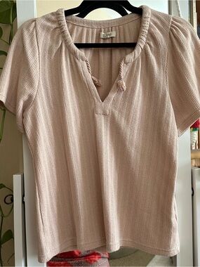 Beige Knit Short-Sleeve Women’s Top by Madewell